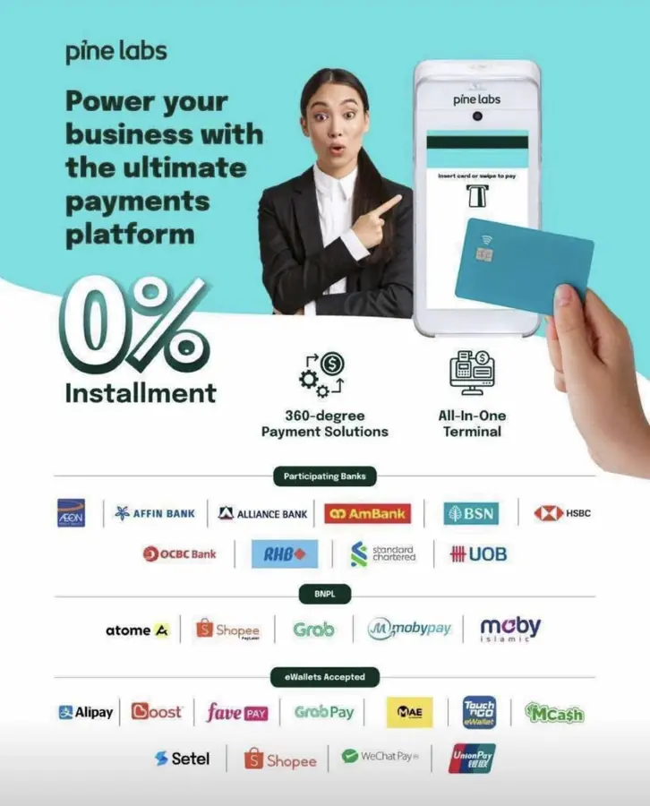 Pelan ansuran 0 peratus melalui Pine Labs